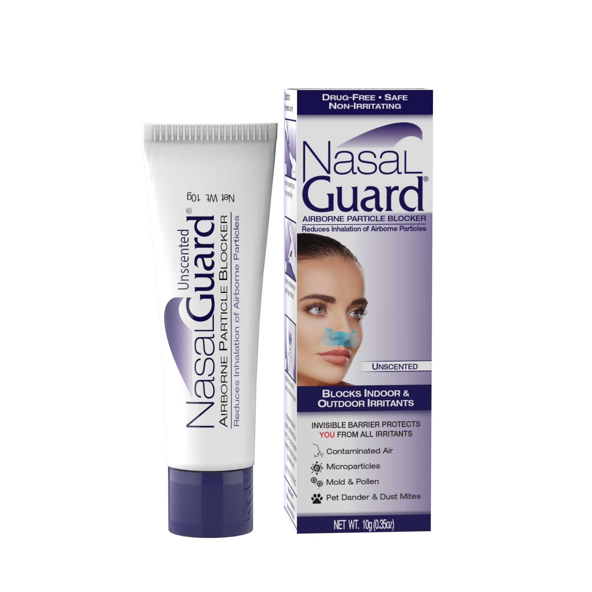 NasalGuard Airborne Particle Blocker, Nasal Gel | Unscented | 10g Tube